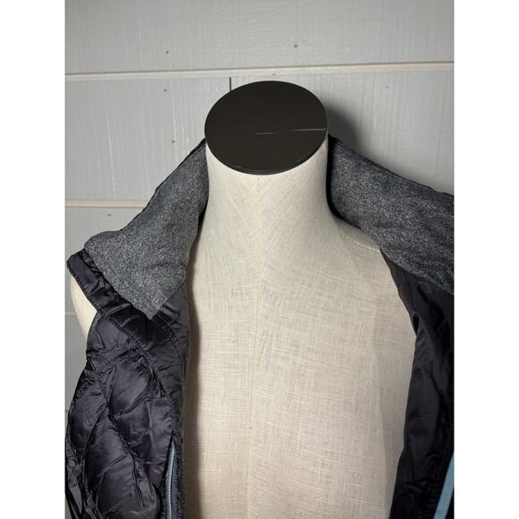 Down Puffer Vest Gilet Women's Small S Gray Grey Stretch Running Hiking Zip - Picture 2 of 9